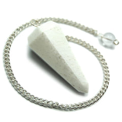White Agate 6 Sided Pendulum