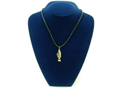 Fish for Abundance Pendant with Chain (Black)