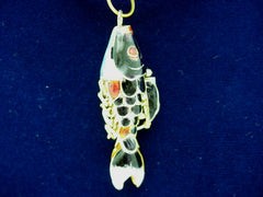 Fish for Abundance Pendant with Chain (Black)