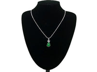 Jade Wu Lou Pendant with Rhodium Plated Chain