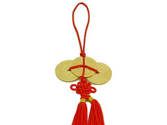 Three Coins Amulet With Mystic Knot