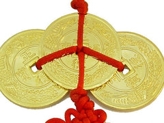 Three Coins Amulet With Mystic Knot