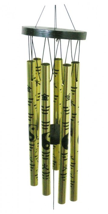 Six Rods Feng Shui Metal Wind Chimes