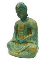 Meditating Buddha Statue - Green/Gold