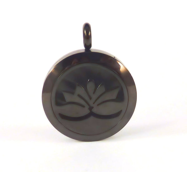 Aromatherapy Diffuser Pendant #1 and Chain - Black