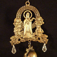 Quan Yin Brass Metal Protective Bell with Buddha Weight