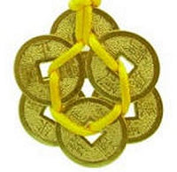 Six Gold Coins Talisman Hanging