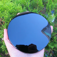Black Obsidian Scrying Mirror With Pedestal