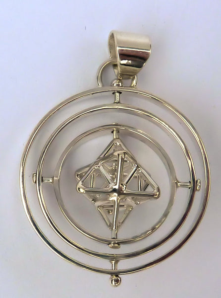 Tantric Star with 3 Spinning Rings - Silver Pendant