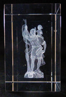 St Christopher Holding a Child in Rectangle Crystal Prism
