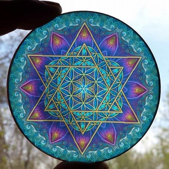 Spiritual Energy Disc: Gateway into Consciousness – Flower of Life Fractal Star of David