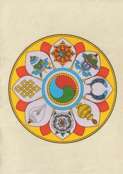 Eight Auspicious Symbols of Buddhism Gift Card and Envelope