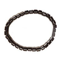 Large Cylindrical Links Non-Magnetic Hematite Bracelet