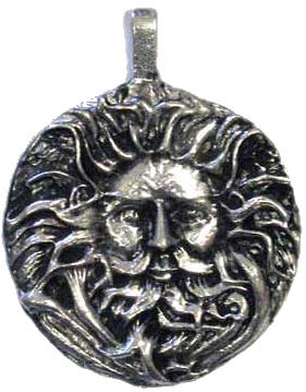 Round Pewter Greenman Pendant