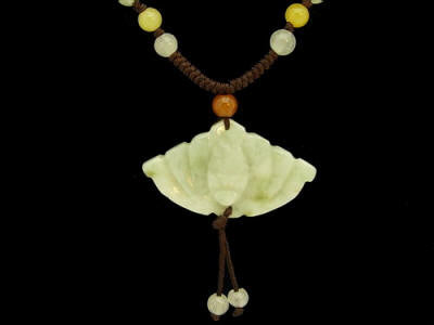 Jade Bat with Coin Necklace