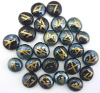 Black Glass Rune Set