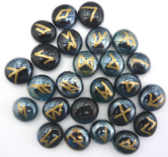 Black Glass Rune Set