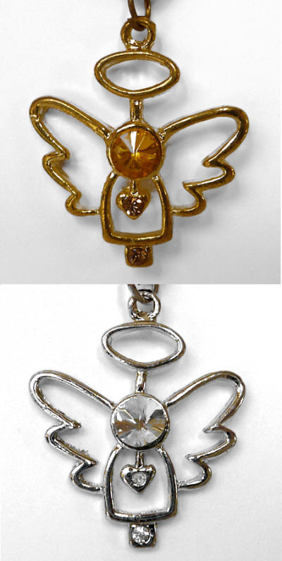 Guardian Angel with Halo Pendant (Gold Colored)
