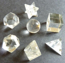 Quartz Crystal Fruit of Life Sacred Geometry Set (7 Pieces)