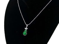 Jade Wu Lou Pendant with Rhodium Plated Chain