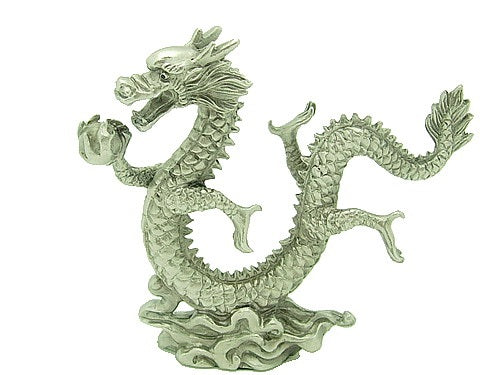 Pewter Victory Dragon Grasping Wealth