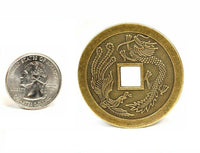 Large Bronze I-Ching Dragon Coin