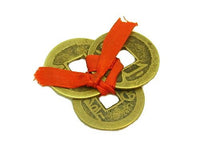 Set of 3 I-Ching Coins Tied with Red Ribbon